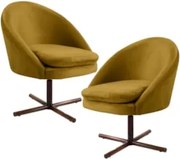 Kit 2 Poltronas Decorativas Giratórias Base Xis Madeira Rafa C-279 Vel