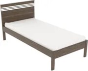 Cama de Solteiro Madeira CM8010 Nogal/Branco - Tecno Mobili
