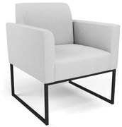 Poltrona Base Industrial Preto Marisa Linho - A05 Cinza
