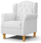 Poltrona de Amamentação com Pés de Madeira Letícia Sintético Branco -