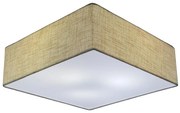 Plafon Quadrado Md-3051 Cúpula em Tecido 15/45x45cm Rústico Bege - Bivolt