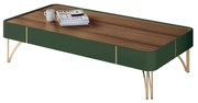 Mesa de Centro Decorativa Rennes MDP/MDF Pés de Aço Verde Pistache/Castanho G26 - Gran Belo (FDL)