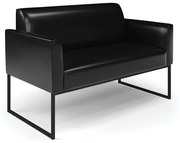 Sofá Namoradeira Base Industrial Preto Marisa Corano   - Preto
