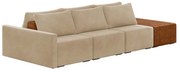 Sofá Ilha 3 Lugares Living 312cm Modulado para Sala Lary Veludo K01 - D'Rossi - Bege