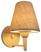 Arandela Cone Md-2004 Base Branco Cúpula em Tecido 14/14x07cm Rustico Bege - Bivolt