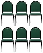 Kit 6 Cadeiras Hoteleiras Auditório Empilhável Linho Z33 Verde - Mpoze