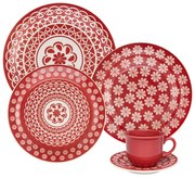 Aparelho de Jantar Cerâmica Floreal Renda 30 Peças