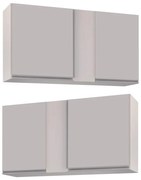 Kit 02 Armários Aéreo de Cozinha Lavanderia 02 Portas Agata 100 cm L06 - D'Rossi - Branco