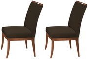 Conjunto 2 Cadeiras Sala de Jantar Lana Aveludado Marrom
