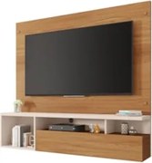 Painel para TV 55 Pol com Bancada Suspensa 136cm Brasil Freijó/Off Whi