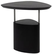 Mesa Lateral Elsinki Baixa Tampo e Base Carvalho Ebanizado Haste Grafite 50cm - 67804 Sun House