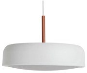 Pendente Bis Ø30X13Cm 2Xe27 Com Difusor Convexo / Haste De 15Cm | Usin... (BT - Branco Texturizado)