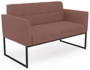 Sofá Namoradeira Elisa Veludo Base Metálica Industrial Preto D03 - D'Rossi  - Rose