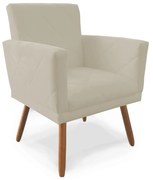 Poltrona Decorativa Lívia Pés Palito Suede Bege - Sheep Estofados - Bege