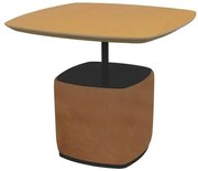 Mesa Lateral Alloy Alta Louro Freijo Base Courino Caramelo 60cm - 66797 Sun House