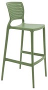 Banqueta Alta para Bar Tramontina Serena Verde Oliva em Polipropileno com Proteção Antimicrobiana