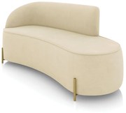 Sofá 3 Lugares Orgânico 180cm Pé Dourado Morgan Suede D03 - D'Rossi - Bege