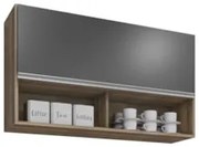 Armário de Cozinha Aéreo 100cm Basculante Mia Z34 Freijó/Grafite - Mpo