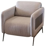 Poltrona Alfa Reclinavel cor Cinza e Detalhe Lateral Courino com Pes Chumbo - 70602 Sun House