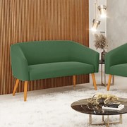 Namoradeira 02 Lugares Stella Suede Pés Palito Castanho D03 - D'Rossi - Verde