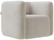 Poltrona para Sala de Estar Decorativa Quadrada Maggie Z08 Veludo Bege