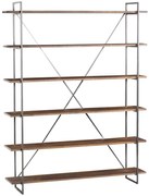 Estante para Escritório Home Office Lorran 140cm Grafite Madeira Maciça Rustic Brown G54 - Gran Belo