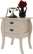 Mesa de Cabeceira 2 gavetas Bombe Premier Off White - Patrimar