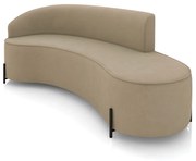 Sofá 4 Lugares Orgânico 220cm Pé Ferro Preto Morgan Suede - Marrom Rato