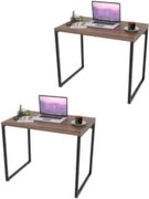 Kit 2 Mesas de Escritório Office 90cm Estilo Industrial Prisma C08 Nog