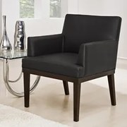 Poltrona Decorativa Sala de Estar e Recepção Vitória W01 Corano Preto