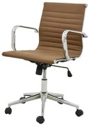 Cadeira Sevilha Eames Baixa Cromada PU Marrom Escuro - 37792 Sun House