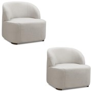 Poltrona Decorativa Orgânica kit 2 Diully Bouclê E03 - D'Rossi - Cinza claro