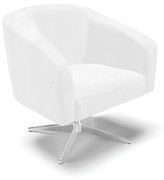 Poltrona Decorativa Giratória Cromada Stella Sintético PU D03 - D'Rossi - Branco