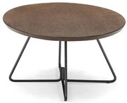 Mesa Centro Redonda Ovale Tampo Amêndoa com Base Grafite 70cm - 77365 Sun House