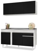 Armário Aéreo Argélia e Balcão Gabinete com Pia Inox 150cm Dakota Bran