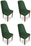kit com 4 Cadeiras de Jantar Dublin Suede Verde Bandeira