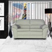 Sofá 2 Lugares Sala de Estar Pés Madeira 160cm Laura Couro Off White G03 - Gran Belo
