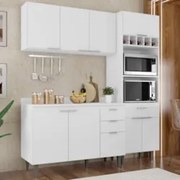 Armário de Cozinha Com Tampo CP02 180cm Pérola Branco Z34     - Mpozen