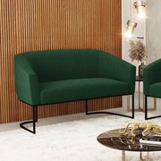 Sofá 2 Lugares Namoradeira Industrial Preto Stella Bouclê D03 - D'Rossi - Verde
