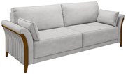 Sofá Decorativo 3 Lugares 222cm Market Veludo Cinza G45 - Gran Belo