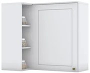 Armário Aéreo de Canto Reto 1 Porta 3 Nichos 100% MDF Americana Branco