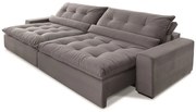 Sofá 3 Lugares Retrátil e Reclinável - Confortable  - 2,10m Suede Bege