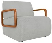 Poltrona Decorativa Orgânica para Sala Belarus Z08 Boucle Cinza Claro