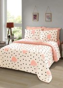 Jogo de Cama Coração Rosa Queen 4 Peças