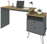 Mesa Escrivaninha Estilo Industrial Flex Lux A06 Olmo/Grafito - Mpozen