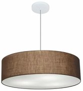 Lustre Pendente Cilíndrico Md-4221 Cúpula em Tecido 60x15cm Café - Bivolt