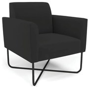 Poltrona Base X Industrial Preto Marisa Veludo D03 - D'Rossi - Preto