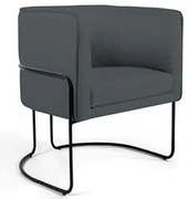 Poltrona Decorativa Base Aço Betina C-03 Sintético Cinza - Domi