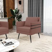 Kit 02 Poltronas Mari Veludo Pés Palito de Ferro Preto D03 - D'Rossi - Rose