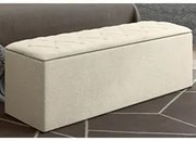 Calçadeira Baú Casal Queen 160cm Paris Veludo Bege - JS Móveis